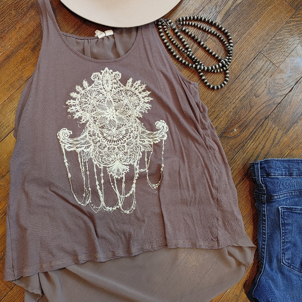 Flowy high-low tank top